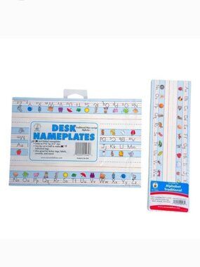 Carson-Dellosa Alphabet Letter Elementary Teacher Blue Desk Nameplate- Set of 60